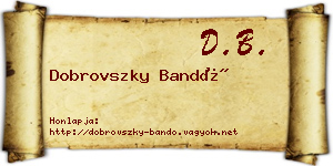 Dobrovszky Bandó névjegykártya